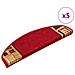 Tappetini per Scale Autoadesivi 5 pz 65x21x4 cm Rossi - Foto miniatura 1