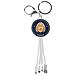 Cavo Usb 3 In 1 Micro-usb / Usb-c / Lightning Design Portachiavi Astrologia Vergine, Bianco - Foto miniatura 1