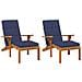 Cuscino da Esterno 2 pcs Blu navy 180 x 55 x 7 cm Tessuto - Foto miniatura 3