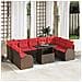 Set Divano da Giardino con cuscino 10 pcs Marrone Poly Rattan - Foto miniatura 2