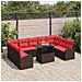 Set Divano da Giardino con cuscino 10 pcs Marrone Poly Rattan - Foto miniatura 3