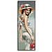 Dipinto Su Tela Elegant A Dama Con Cappello E Pochette Rossa, 52x152 Cm - Foto miniatura 1