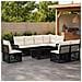 Set Divano da Giardino 9 pz Nero e Bianco Crema polyrattan - Foto miniatura 5