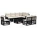 Set Divano da Giardino 9 pz Nero e Bianco Crema polyrattan - Foto miniatura 1