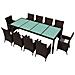21 Pz Set Mobili Da Giardino In Polirattan Marrone - Foto miniatura 2