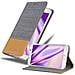 Custodia Compatibile Con Samsung Galaxy Note 5 In Grigio Chiaro Marrone - Coperchio Protettiva Con Chiusura Magnetica, Funzione Stand E Tasca Per Le Carte - Foto miniatura 1