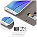 Custodia Compatibile Con Samsung Galaxy Note 5 In Grigio Chiaro Marrone - Coperchio Protettiva Con Chiusura Magnetica, Funzione Stand E Tasca Per Le Carte - Foto miniatura 6