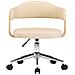 Sedia da Ufficio Girevole Crema in Legno Piegato e Similpelle - Foto miniatura 3