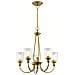 Lampadario A 5 Luci, Ottone Naturale, Attacco E27 - Foto miniatura 1