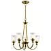 Lampadario A 5 Luci, Ottone Naturale, Attacco E27 - Foto miniatura 5