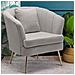 Poltrona Sedia Relax In Tessuto E Metallo Imbottita Design Moderno Grigio Oro - Foto miniatura 1