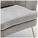 Poltrona Sedia Relax In Tessuto E Metallo Imbottita Design Moderno Grigio Oro - Foto miniatura 5