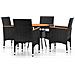 Set Da Pranzo Per Giardino 5 Pz In Polyrattan Nero - Foto miniatura 1