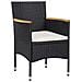 Set Da Pranzo Per Giardino 5 Pz In Polyrattan Nero - Foto miniatura 2