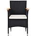 Set Da Pranzo Per Giardino 5 Pz In Polyrattan Nero - Foto miniatura 3
