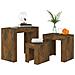 Tavolini Impilabili 3 Pz Rovere Fumo In Legno Multistrato - Foto miniatura 2
