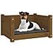 Cuccia Per Cani Miele 55,5x45,5x28 Cm Legno Massello Di Pino - Foto miniatura 4