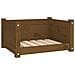 Cuccia Per Cani Miele 55,5x45,5x28 Cm Legno Massello Di Pino - Foto miniatura 1