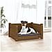 Cuccia Per Cani Miele 55,5x45,5x28 Cm Legno Massello Di Pino - Foto miniatura 7