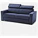 Divano Letto Aiko, Divano A 3 Posti, 100% Made In Italy, Sofà Soggiorno Con Apertura Girevole, Con Poggiatesta Regolabili E Braccioli Standard, Cm 220x95h85, Blu - Foto miniatura 2
