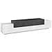 Mobile Porta Tv Nico, Credenza Bassa Da Soggiorno, Base Porta Tv, 100% Made In Italy, Cm 240x45h52, Bianco Lucido E Ardesia - Foto miniatura 2