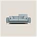 Fusion Divano con sedute allungabili in tessuto smacchiabile T05 185 cm carta da zucchero - Foto miniatura 2