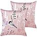 Set Di 2 Cuscini Cyclamen Velluto 45 X 45 Cm Rosa Pastello Trama Floreale - Foto miniatura 7