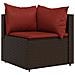 Set Mobili da Giardino 4 pz con Cuscini in Polyrattan Marrone - Foto miniatura 3