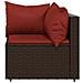 Set Mobili da Giardino 4 pz con Cuscini in Polyrattan Marrone - Foto miniatura 4