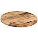 Piano Per Tavolo 50x2,5cm Rotondo Legno Massello Grezzo Mango - Foto miniatura 2
