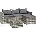 Set Divani Da Giardino 3 Pz Con Cuscini In Polyrattan Grigio - Foto miniatura 1