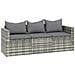 Set Divani Da Giardino 3 Pz Con Cuscini In Polyrattan Grigio - Foto miniatura 4