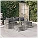 Set Divani Da Giardino 3 Pz Con Cuscini In Polyrattan Grigio - Foto miniatura 8