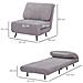 Poltrona Letto 2 In 1 Singola, Schienale Regolabile Su 3 Livelli E Imbottito, Struttura In Legno E Acciaio - Foto miniatura 3