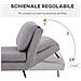 Poltrona Letto 2 In 1 Singola, Schienale Regolabile Su 3 Livelli E Imbottito, Struttura In Legno E Acciaio - Foto miniatura 5