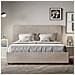 Letto Contenitore Imbottito 140x210 Microfibra Sabbia Mika - Foto miniatura 4