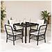 Set da Pranzo da Giardino 5 pz Nero con Cuscini in Polyrattan - Foto miniatura 5