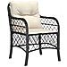 Set da Pranzo da Giardino 5 pz Nero con Cuscini in Polyrattan - Foto miniatura 7