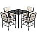 Set da Pranzo da Giardino 5 pz Nero con Cuscini in Polyrattan - Foto miniatura 1