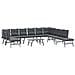Set Panche Giardino Cuscini 6pz Nere Acciaio Verniciato Polvere - Foto miniatura 2