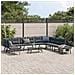 Set Panche Giardino Cuscini 6pz Nere Acciaio Verniciato Polvere - Foto miniatura 1