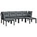 Set Salotto da Giardino 6 pz in Polyrattan Nero e Grigio - Foto miniatura 6