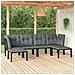Set Salotto da Giardino 6 pz in Polyrattan Nero e Grigio - Foto miniatura 7