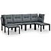 Set Salotto da Giardino 6 pz in Polyrattan Nero e Grigio - Foto miniatura 1