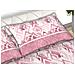 Completo Lenzuola Letto 100% Cotone Made Italy Disegno Rombo Cn Piazza E Mezza Rosa - Foto miniatura 3