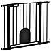 Cancellino per Cani Regolabile con Porta Piccola e Chiusura Automatica, 75-103x76cm, Nero - Foto miniatura 1