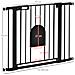 Cancellino per Cani Regolabile con Porta Piccola e Chiusura Automatica, 75-103x76cm, Nero - Foto miniatura 6
