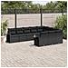 Set Divani Da Giardino 10pz Con Cuscini In Polyrattan Nero - Foto miniatura 1