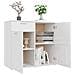 Credenza Bianco Lucido 80x36x75 Cm In Legno Multistrato - Foto miniatura 3