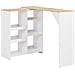 Tavolo Da Bar Con Scaffale Mobile Bianco 138x39x110 Cm - Foto miniatura 2